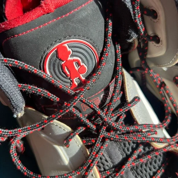 Nike Lil Penny Posite Sneakers White Gray Red 9.5 Mens - Picture 3 of 14